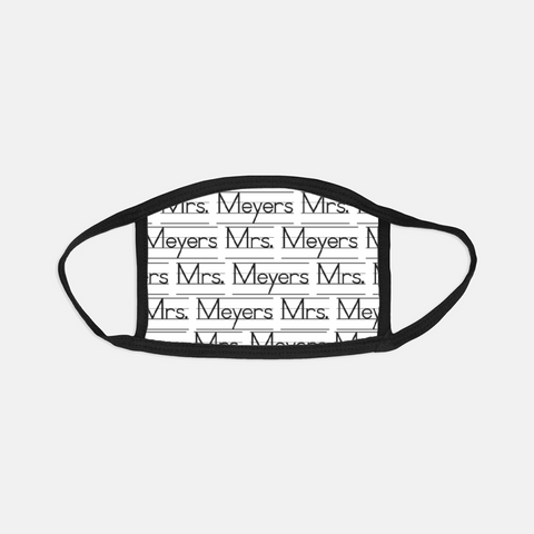 neat handwriting personalized mask for teachers