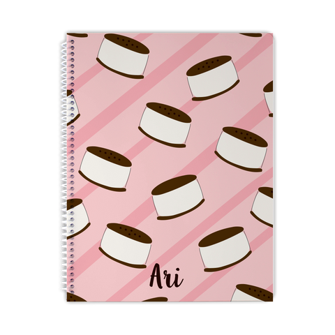 ice cream sandwich personalized notebook