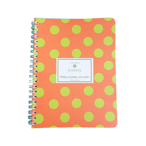 Orange Green Polka Dots Mini Notebook