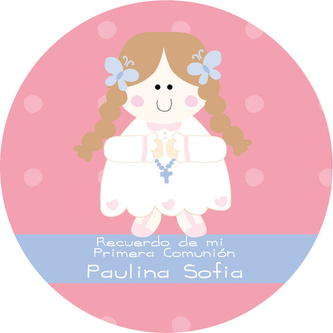 Religious Girl Favor Label