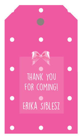 Hot Pink Polka Dot Stringed Gift Tag (set of 24)