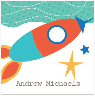 Rocket Ship Label
