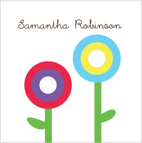 Communion Modern Flowers Label