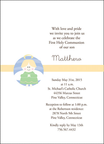 First Communion Angel Card