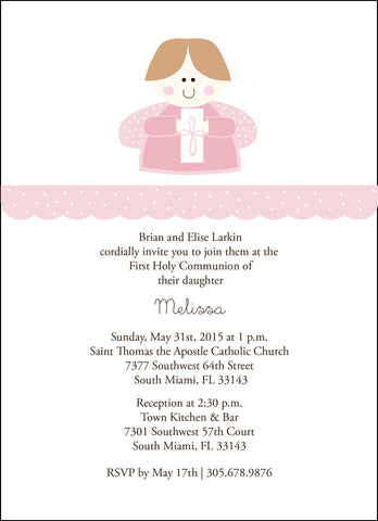 First Communion Angel Card 2