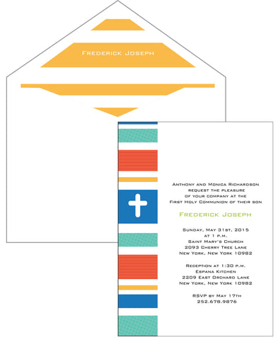 First Communion Colorful Bands Card 2