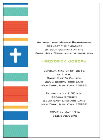 First Communion Colorful Bands Card 2