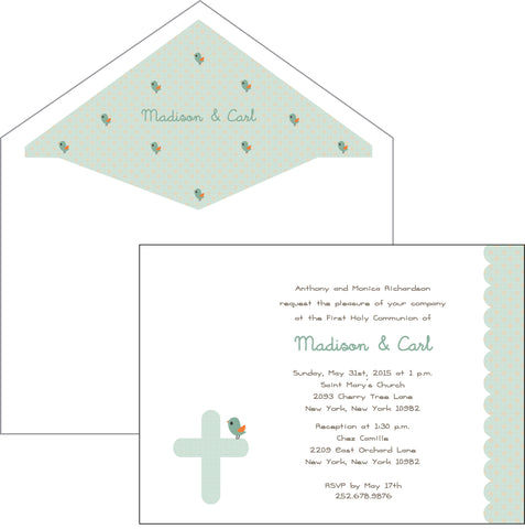 First Communion Bird Card