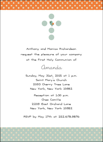 First Communion Blue Bird Card