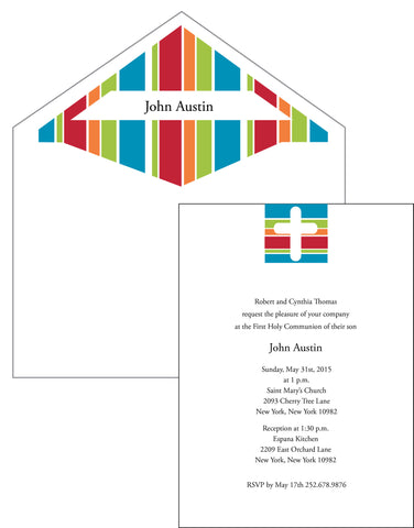 First Communion Cross & Stripes