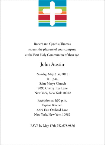 First Communion Cross & Stripes