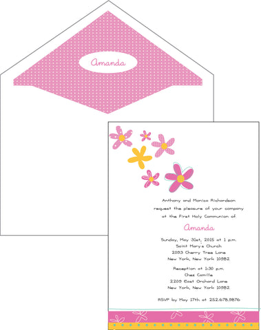 First Communion Flower Shower Card