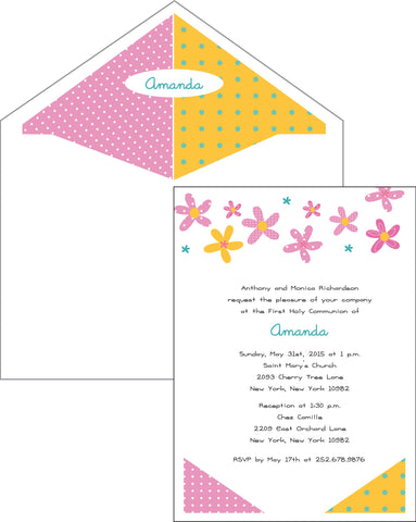 First Communion Flower Card 2