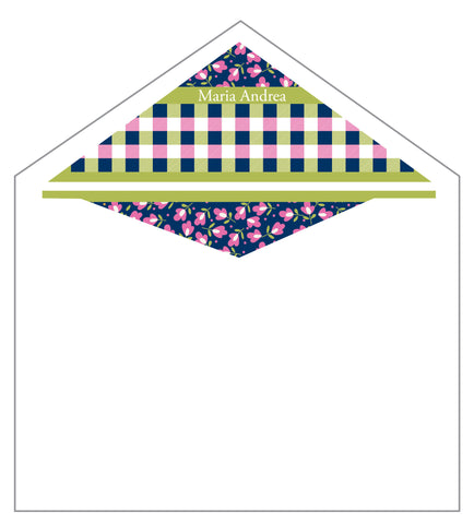 First Communion Flower & Gingham Card
