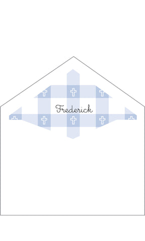 First Communion Gingham Card