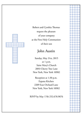 First Communion Gingham Card 4
