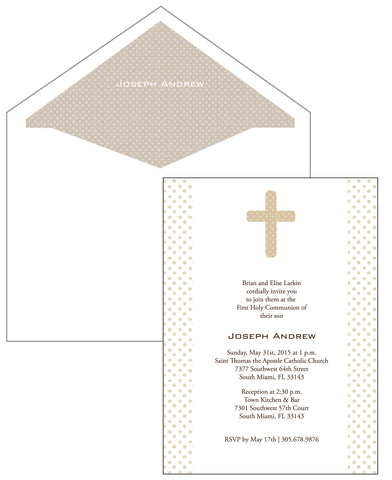 First Communion Polka dot Card
