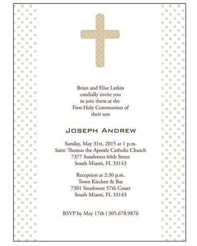 First Communion Polka dot Card