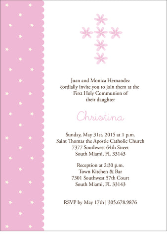 First Communion Pretty in Pink Card