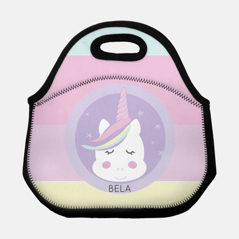 personalized unicorn lunch tote bag