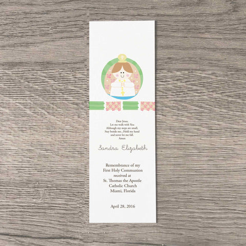 first  holy communion personalized bookmarks for girls