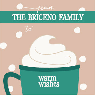 warm wishes gift label