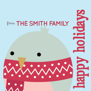 winter chick holiday gift label