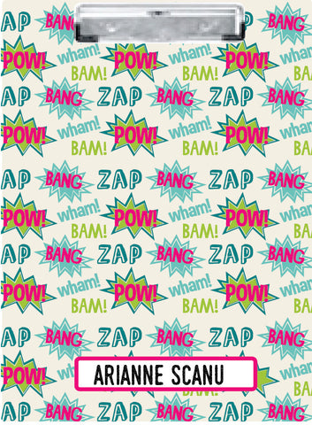 POW! ZAP! Girl Clipboard