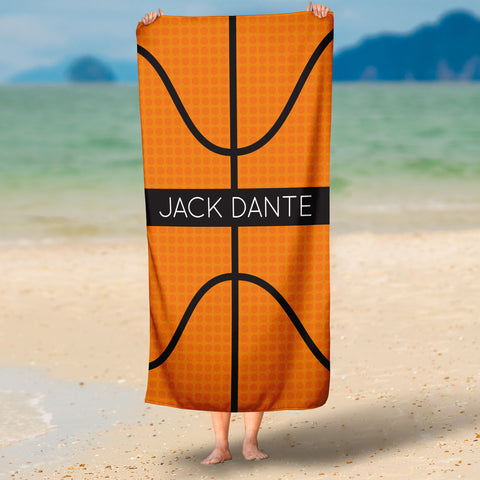 Personalized Basketball Beach Towel for Boys