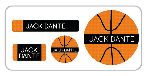 basketball personalized labels for boys