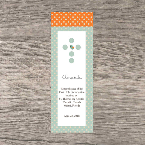 personalized first communion bookmark