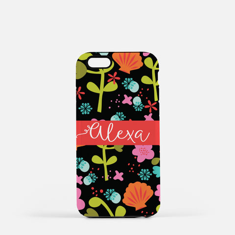 Iphone 7/7 plus Black Floral Case