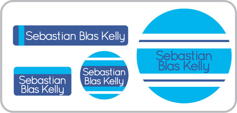 Blue Stripes Everyday Labels
