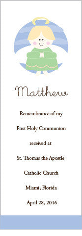 First Communion  Boy Angel Bookmarks (Set of 25)