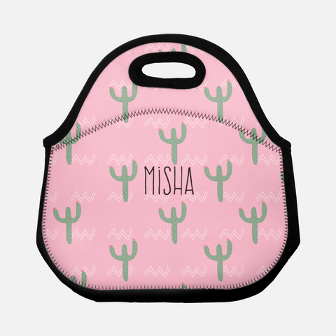 cactus personalized lunch tote
