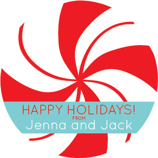 candy swirl holiday label
