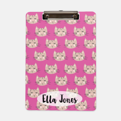 personalized pink  cat clipboard 