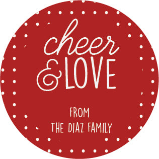 Personalized Cheer and Love holiday labels