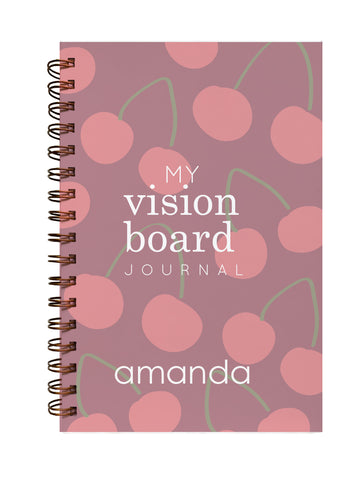 personalized cherry vision board journal