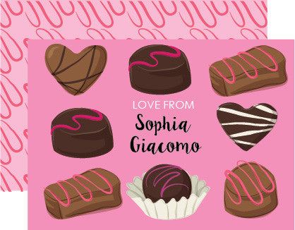 Personalized chocolate bombon valentine day card