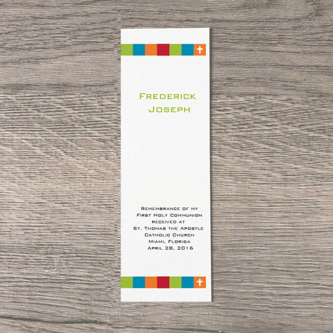 personalized first communion bookmark