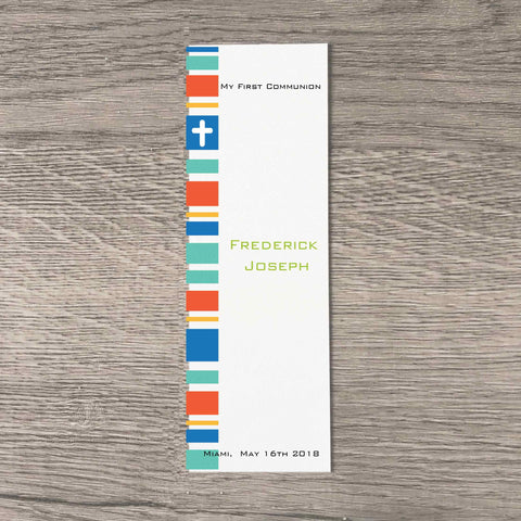 personalized first communion bookmark