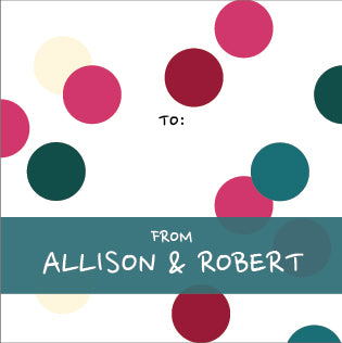 Contemporary dots personalized holiday gift labels