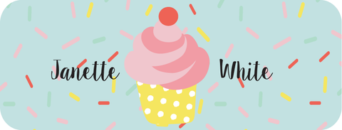 Cupcakes and Sprinkles Water Resistant Name Tags