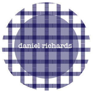 Dark Blue Plaid Label