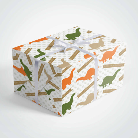 Personalized dinosaur wrapping paper