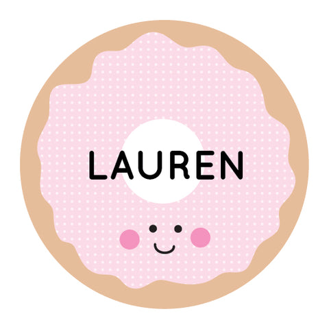 personalized donut kawaii water resistant labels