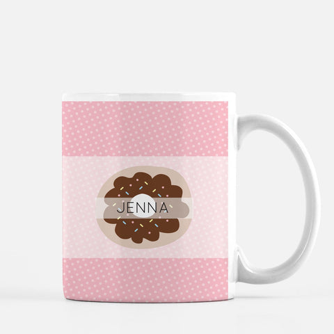 personalized chocolate donut mug