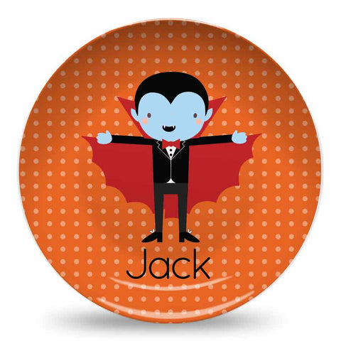 little vampire halloween plate