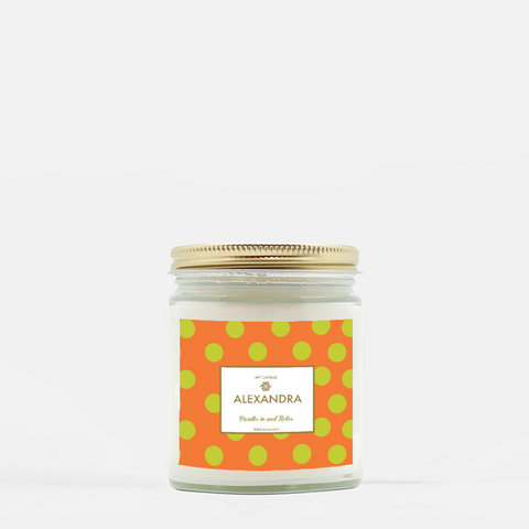 fall personalized polka dot candle